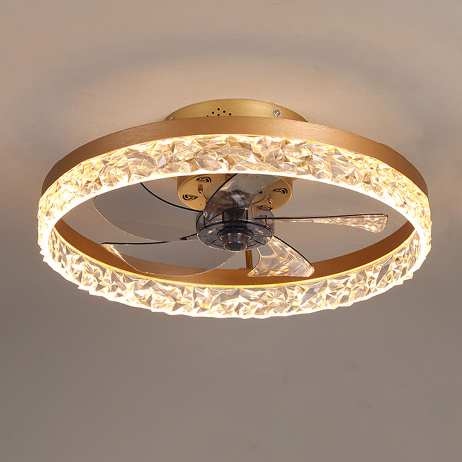 HXYSXHJUO Small Ceiling Fans With Lights And Remote Dimmable LED Light Quiet Fan Flush Mount For Bedroom Kids Room Lounge Low Profile