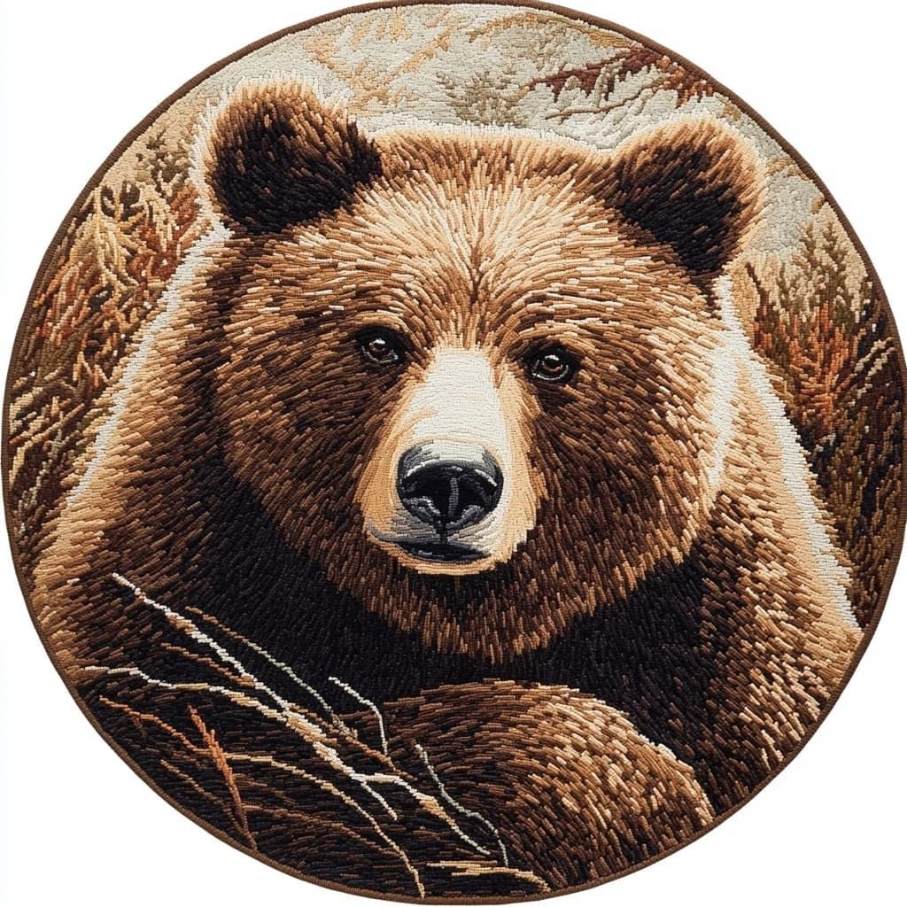 AMBATTERY Latch Hook Kits for Adults,Rug Making Kit,Animal Brown Bear