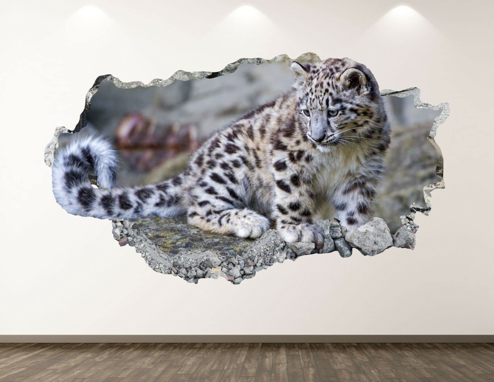 3D Autocollant Mural Animal Sticker Art Décoration 3D Smash Animaux Enfants Chambre Art Autocollant Bl239-70x110cm