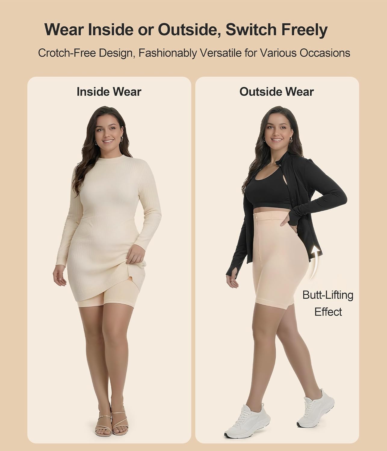 SHAPERX High-Waisted Tummy Control Shapewear for Women Seamless Zip-Up Easy-On Body Shaper Shorts Slimming Fit Underwear - Image 6