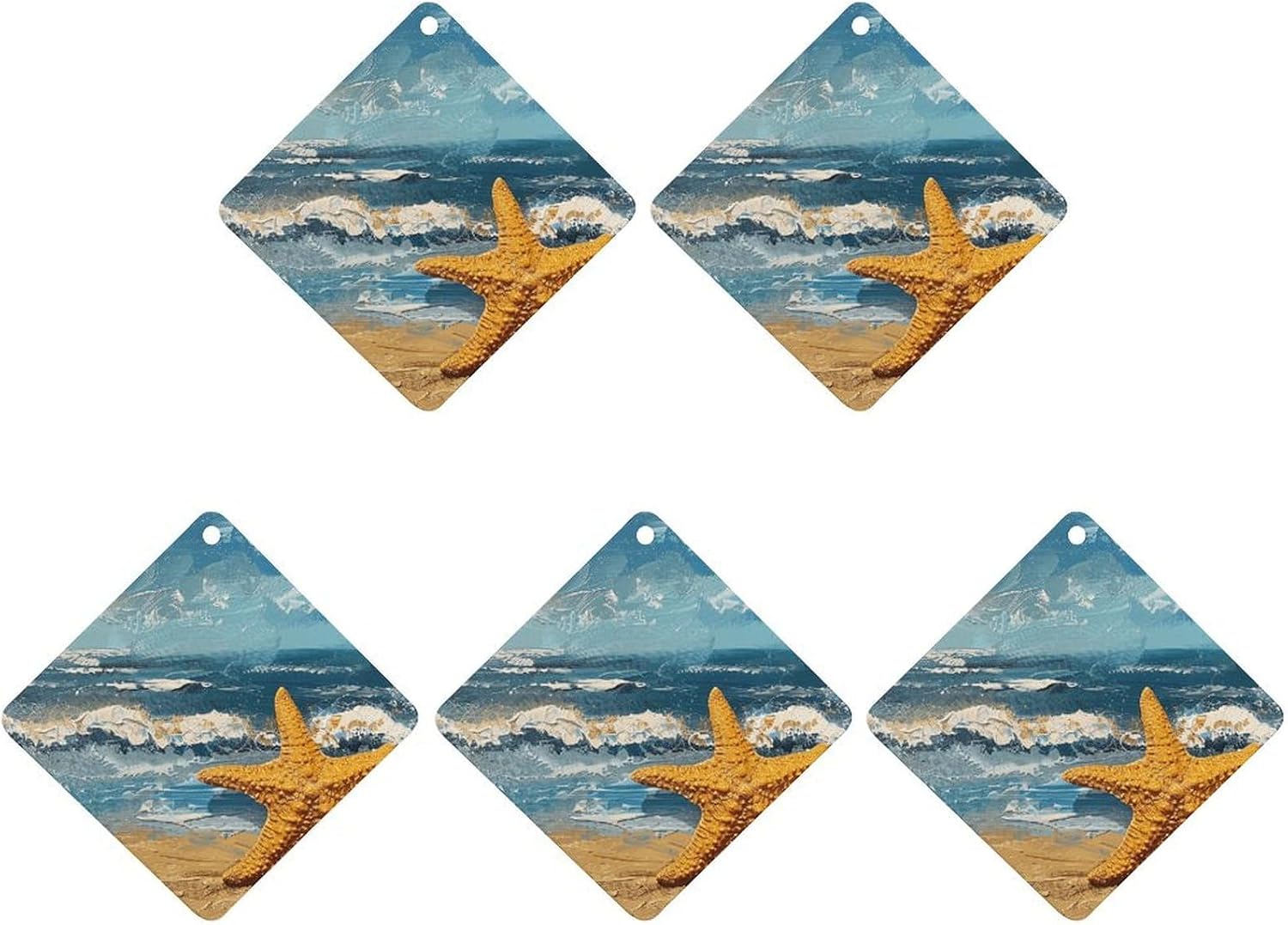 5 Pcs Car Air Fresheners Hanging Air Freshener Starfish on The Beach Hanging Scented Cards Fragrance Scented Cards for Car Car Aromatherapy Tablets for Car