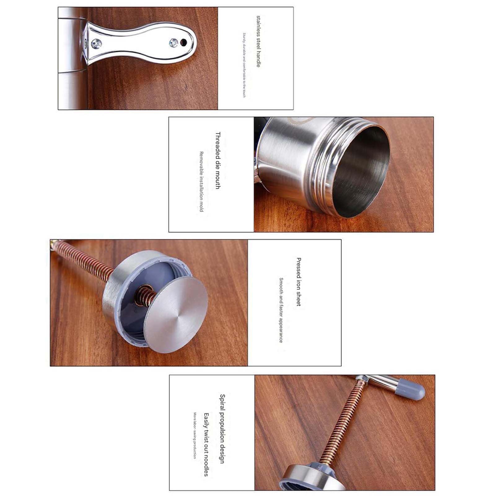 Máquina manual de fideos de acero inoxidable con grosor ajustable y doble molde, herramienta de cocina para fideos caseros perfectos, fácil de usar y limpiar