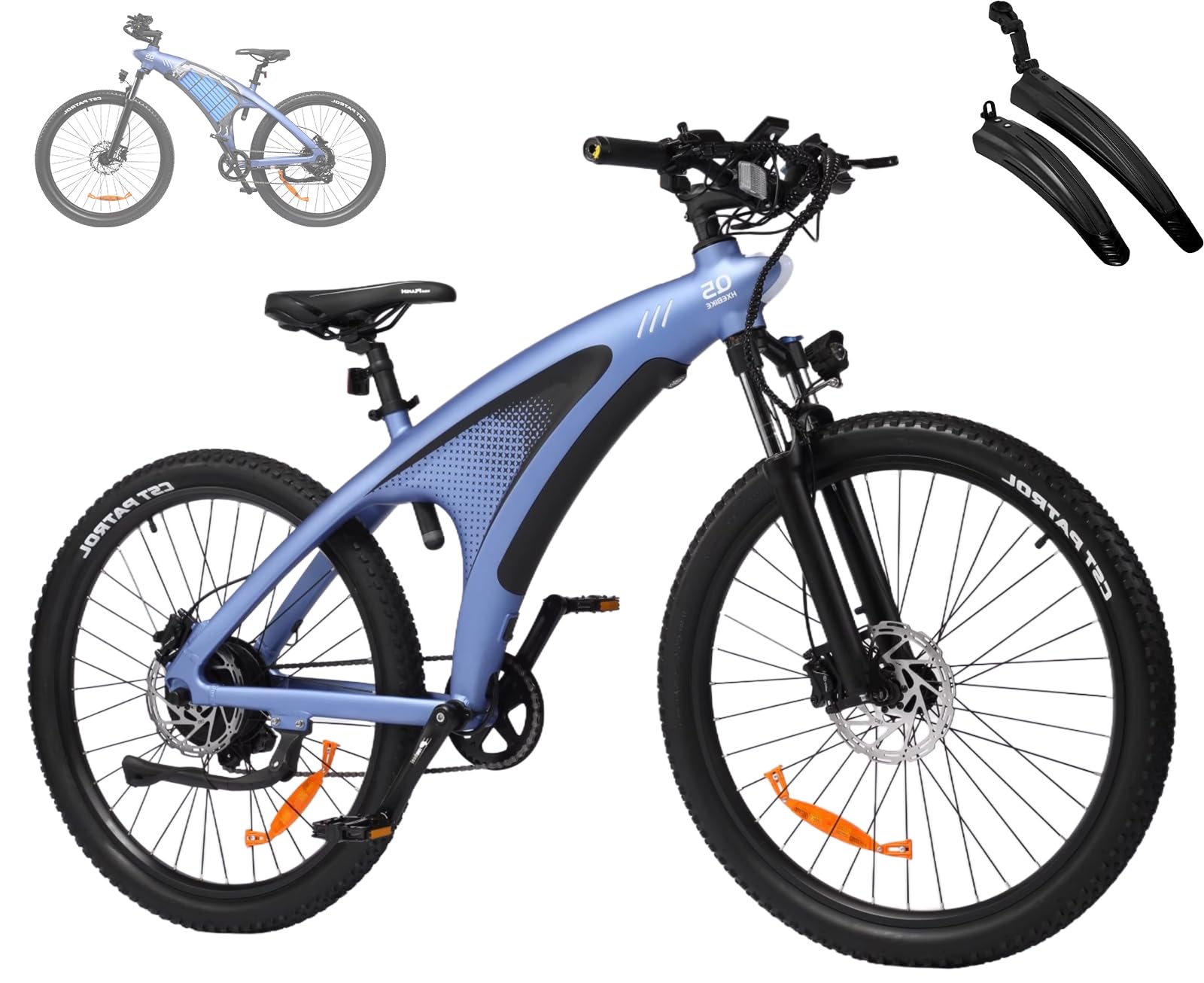 HX Q5 Shark Vélo Électrique Homme VTT Adulte,27.5" Vélo Électrique Ville,Capteur De Couple,85Nm,13/20Ah,Autonomie 60-220km Ebike,Amortissante Réglable,Freins à Disque Hydrauliques