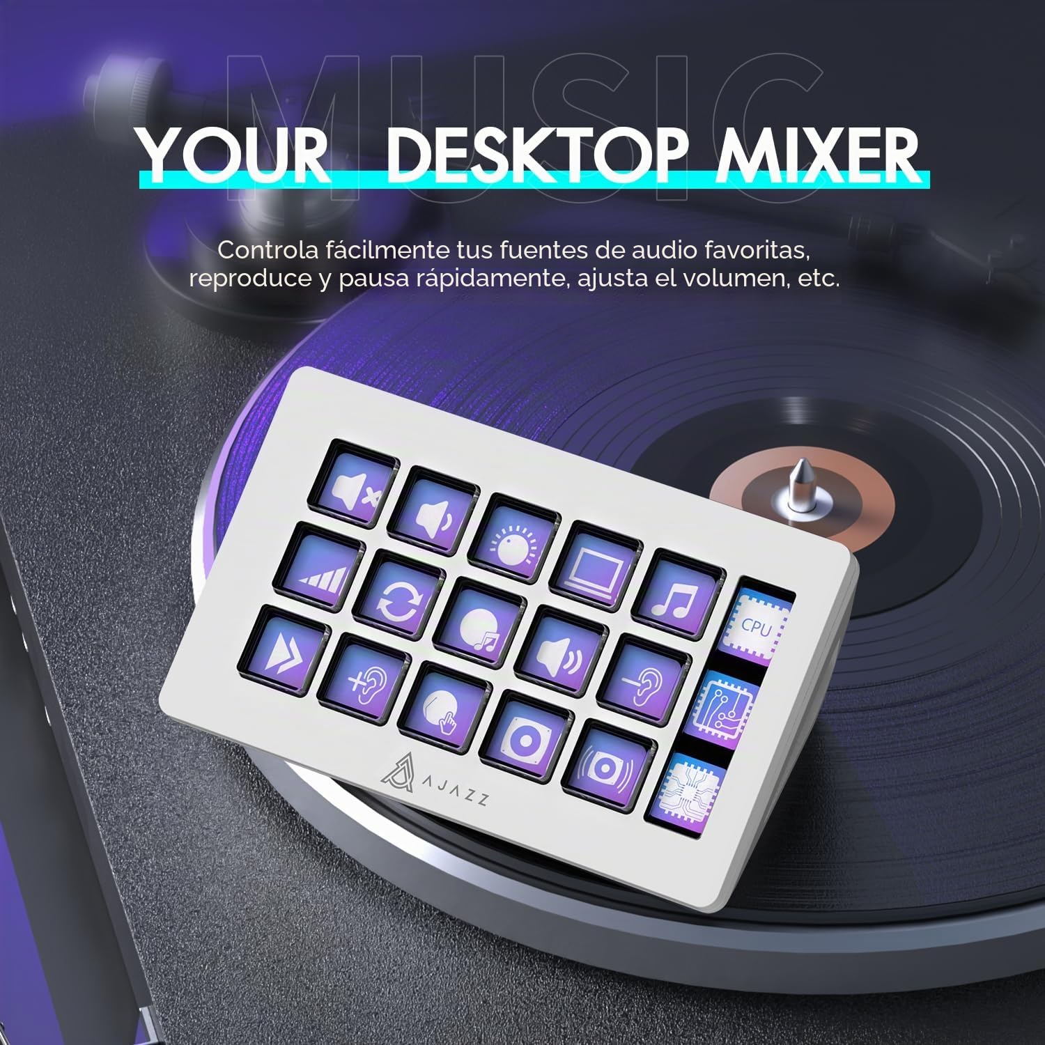 AKP153 Studio Deck, Stream Controller, 15 Macro Keys, Trigger Actions in Apps and Software Like OBS, Twitch, ​YouTube, Custom Console for Live Streaming, Photo and Video Editing, PC/Mac (White)