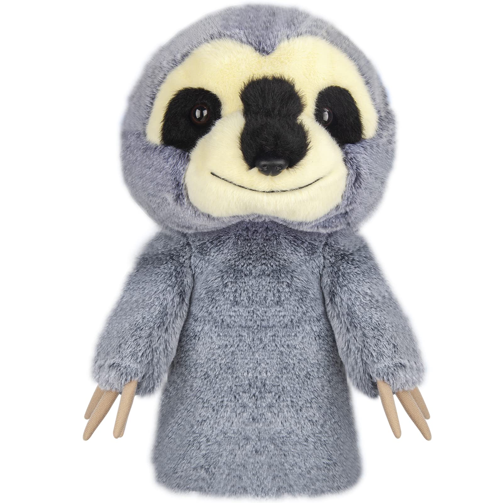 Profey Golf Headcover, Sloth Golf Club Covers for Driver Head Cover, Adorable Crafted Plush Animal Golf Head Cover, Grey Tan
