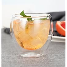 4pcs Double Wall Glass Heat Resistant Glass Cup Low Glass Cold Tea Glass Tea Glass Parfait Sunday Glass Goblet Cocktail Glass Insulated 150ml A
