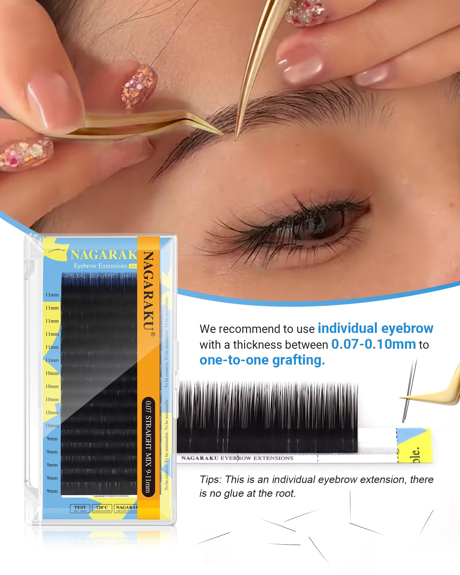 Amazon | NAGARAKU まゆげエクステ Eyebrow Extension 0.10mm Iカール