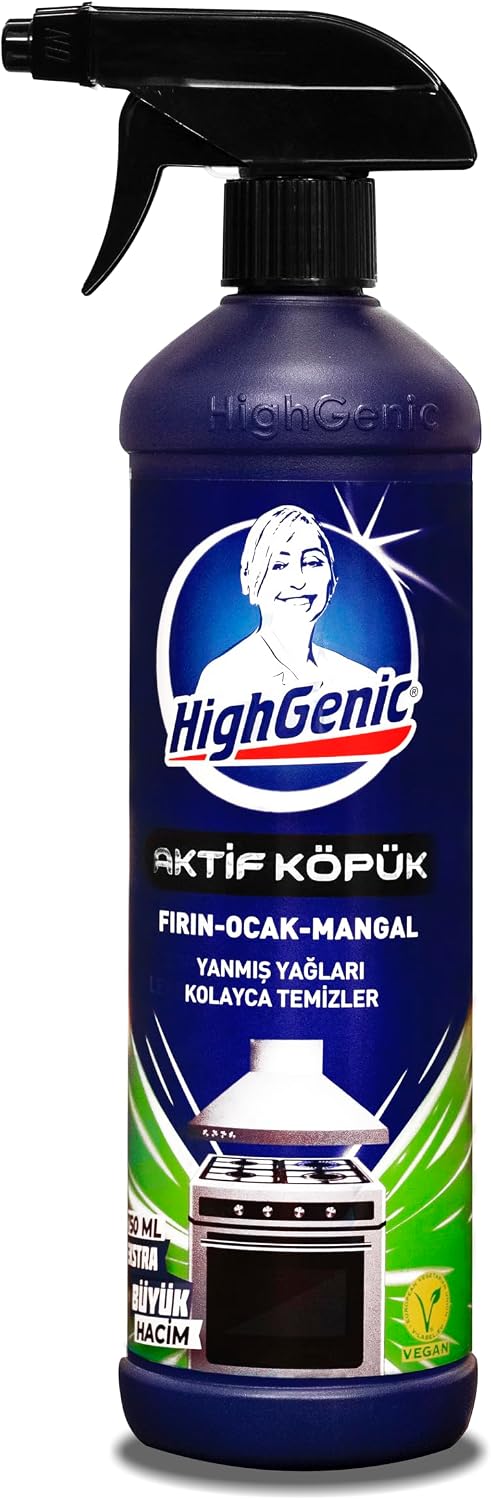 Highgenic Aktif Köpük Fırın Ocak Mangal Temizleyici, 750 Mililitre