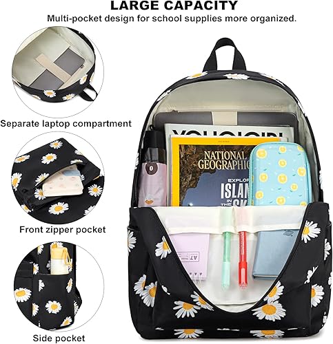 Miniatura 2 de Mochila escolar para niñas, niños y adolescentes, juego de bolsas escolares con bolsa de almuerzo, bolsa para lápices