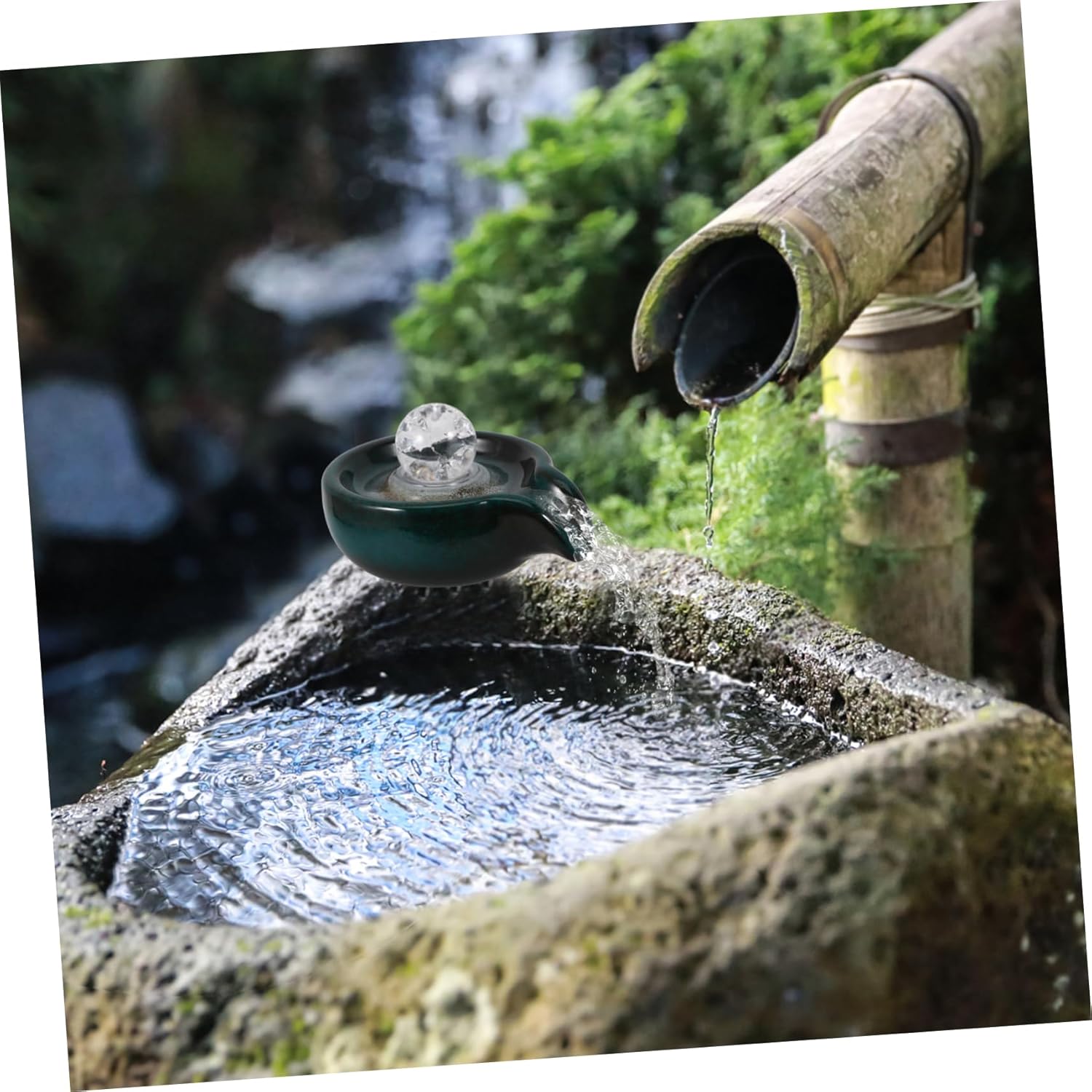 Ceramic Water Fountain Outlet Accessory Waterfall Supply for Outdoor Garden Decor Yard Water Feature Circulating Part Suitable for Courtyard and Indoor Use