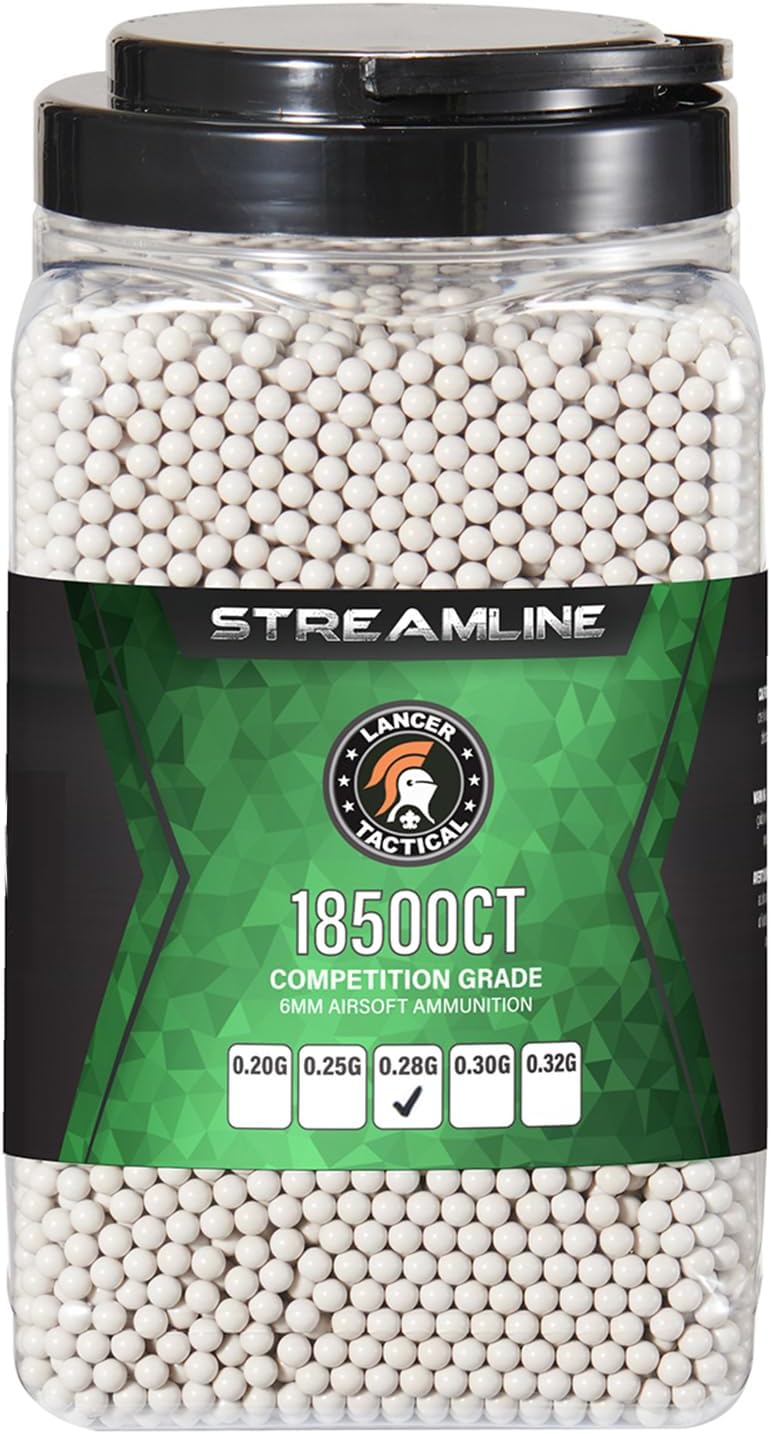 Lancer Tactical 18,500 Rounds 6mm Outdoor Field Airsoft BBS .20g-.32g, Bucket Size, Outdoor Field Compliant - Made in Taiwan