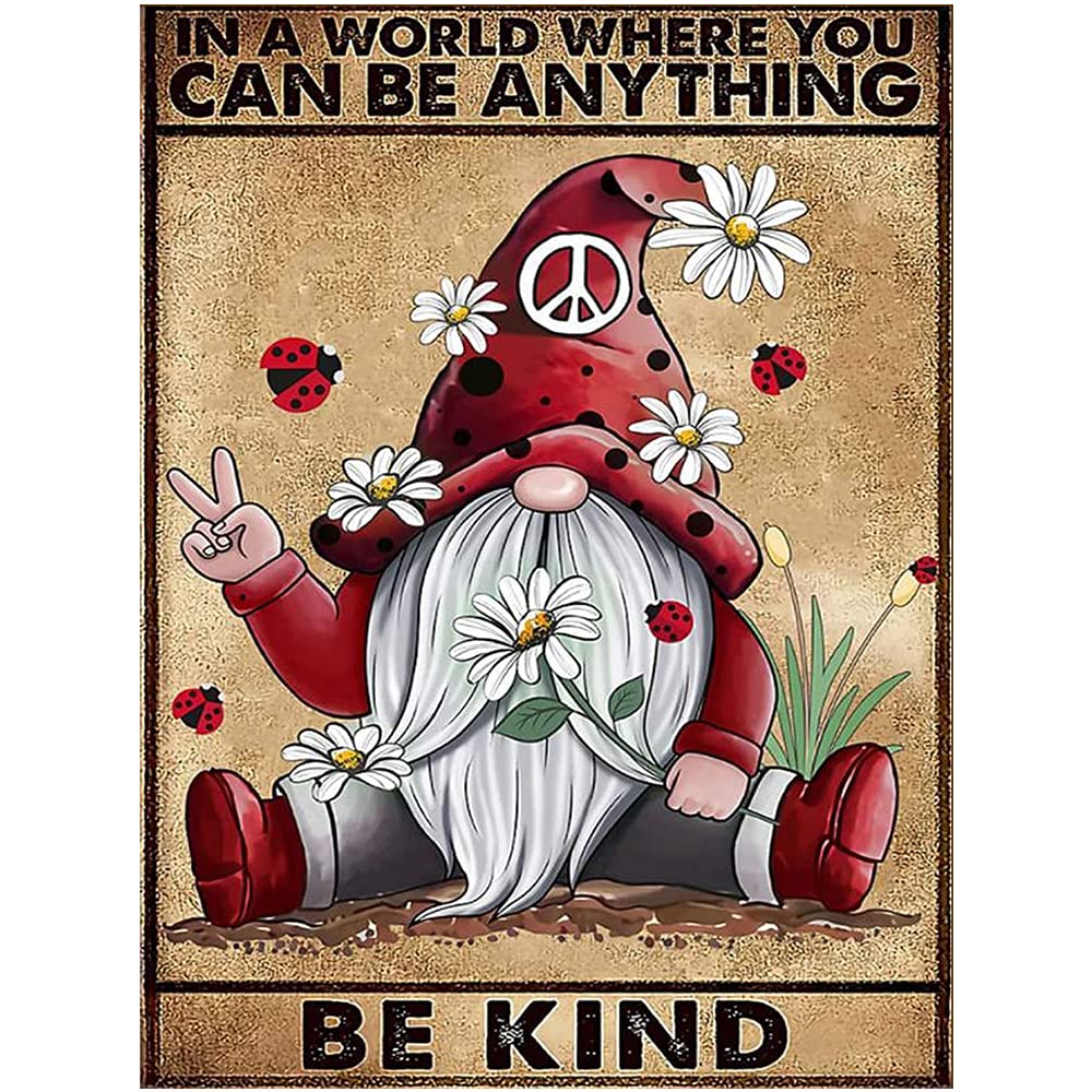 Diamond Painting Kits for Adults 12x16 inch, DIY 5D Christmas Red Gnome Full Drill Round Rhinestone Dots Diamond Arts Crafts Kits for Home Wall Decor