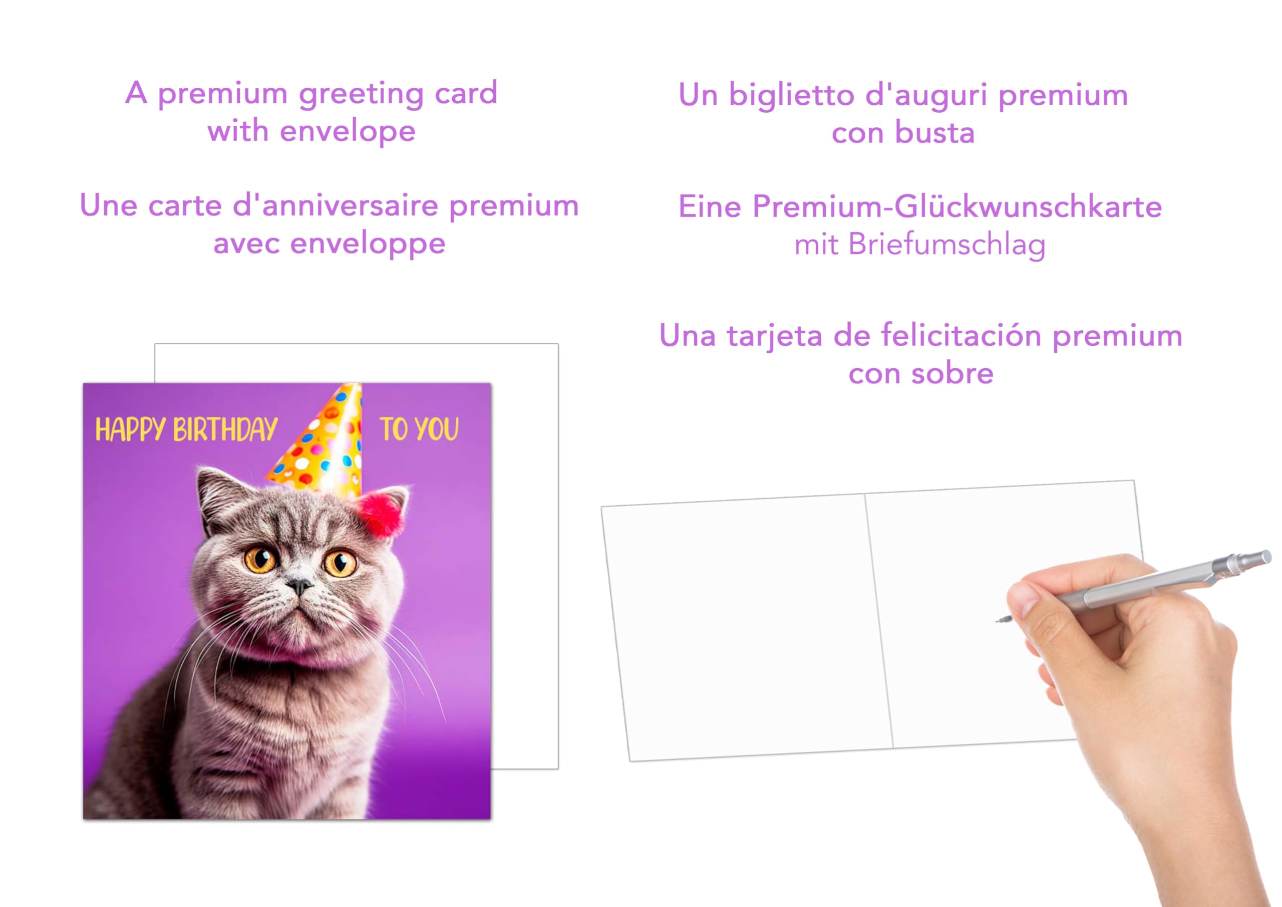 Edition Seidel Biglietto Di Auguri Di Compleanno Con Leone Colorato - Formato Quadrato 14,5x14,5 Cm Con Busta - Stampato In Germania