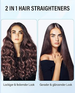 BESTOPE MIX Glätteisen 25MM Glatteiseisen Locken und Glätten 2 in 1 Keramikbeschichtung LCD-Display Ultra Schnelles Aufheizen für dickes krauses und langes Haar Haarglätter 80-230°C Schwarz