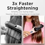 Prizm Pro Brosse de lissage des cheveux à vapeur - Brosse de redressage à vapeur ionique pour cheveux bouclés, Peigne de redressage en céramique anti-calcaire LCD Affichage pour Super Smooth, cheveux sans frisottis, 4 Paramètres de chaleur, rose