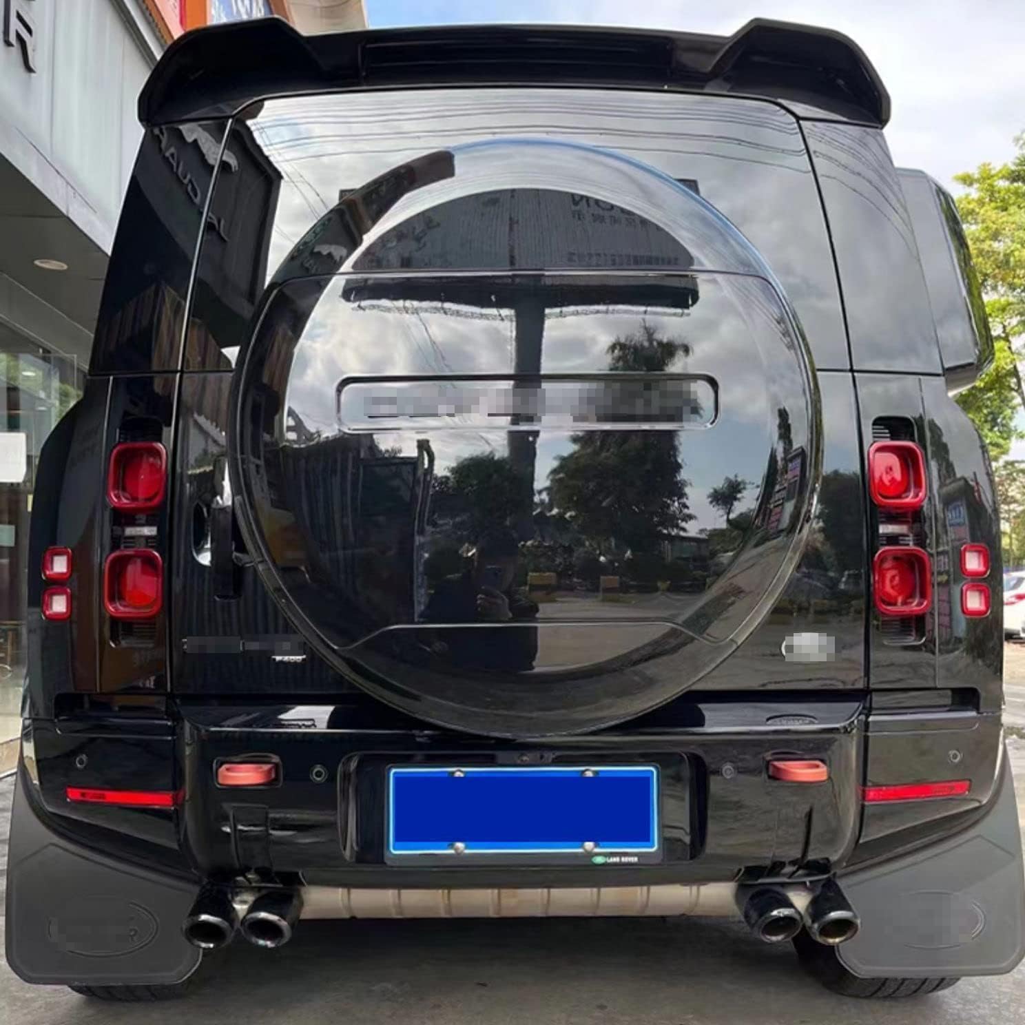 Spare Tire Wheel Cover Tyre Protector Plastic Fits for Land Rover Defender 90 110 130 2 Door 4 Door 5 Door 2020 2021 2022 2023 2024 2025 (Santorini Black)