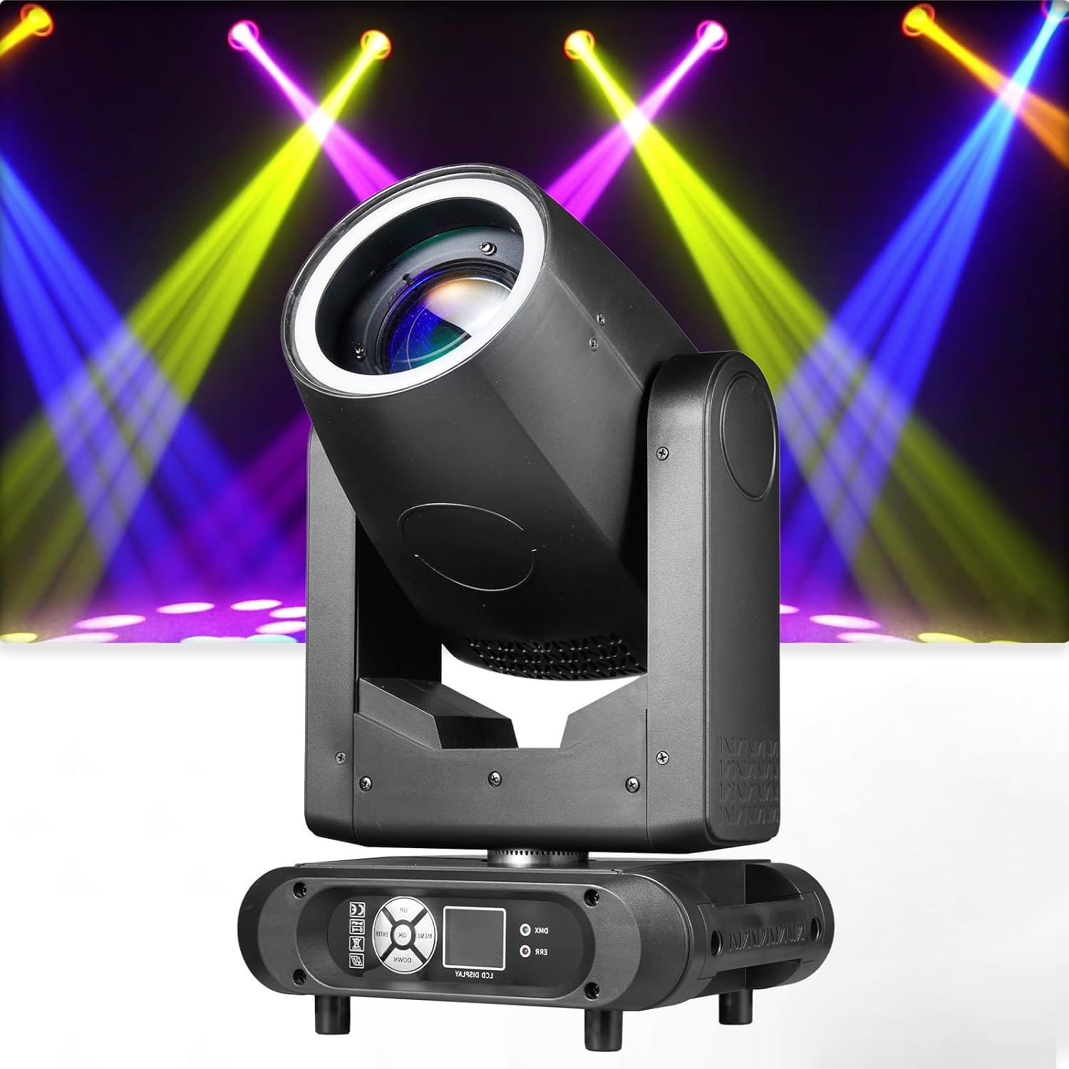 300W LED Beam Moving Head Light 8+16 Prism GOBO DMX Stage Lighting Wtih Focus Frost Rainbow Effect Projector DJ Party