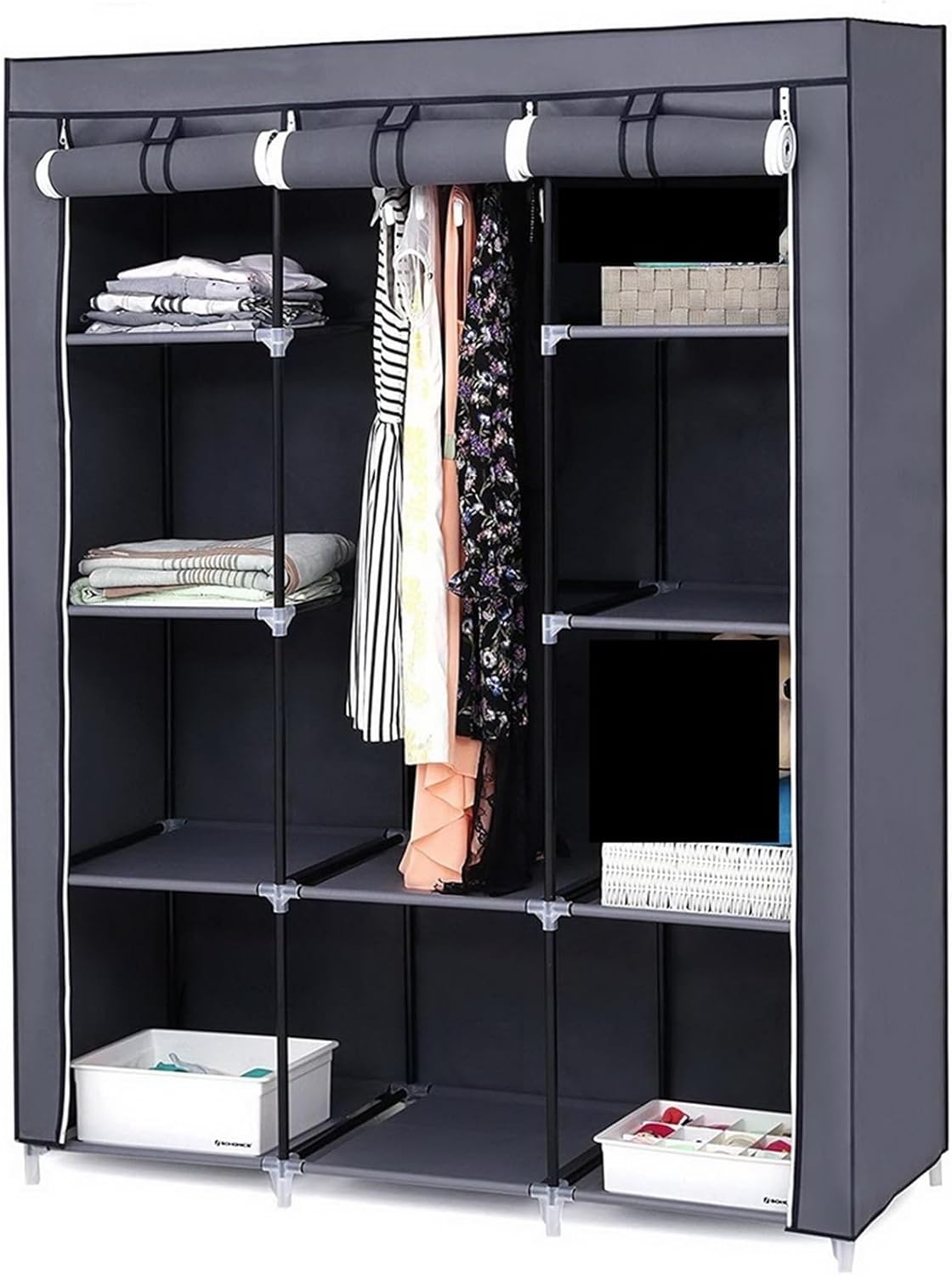 Portable Closet 67" Portable Closet Organizer Wardrobe Storage Organizer with 10 Shelves Quick and Easy to Assemble Extra Space