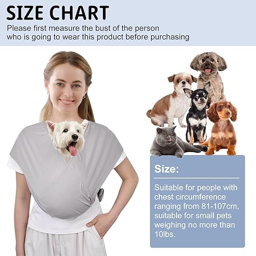 Miniatura 2 de CUBY Transportador para perros pequeños, arnés frontal para mascotas, manos libres, ajustable, para gatos, de algodón suave, para reducir el dolor,