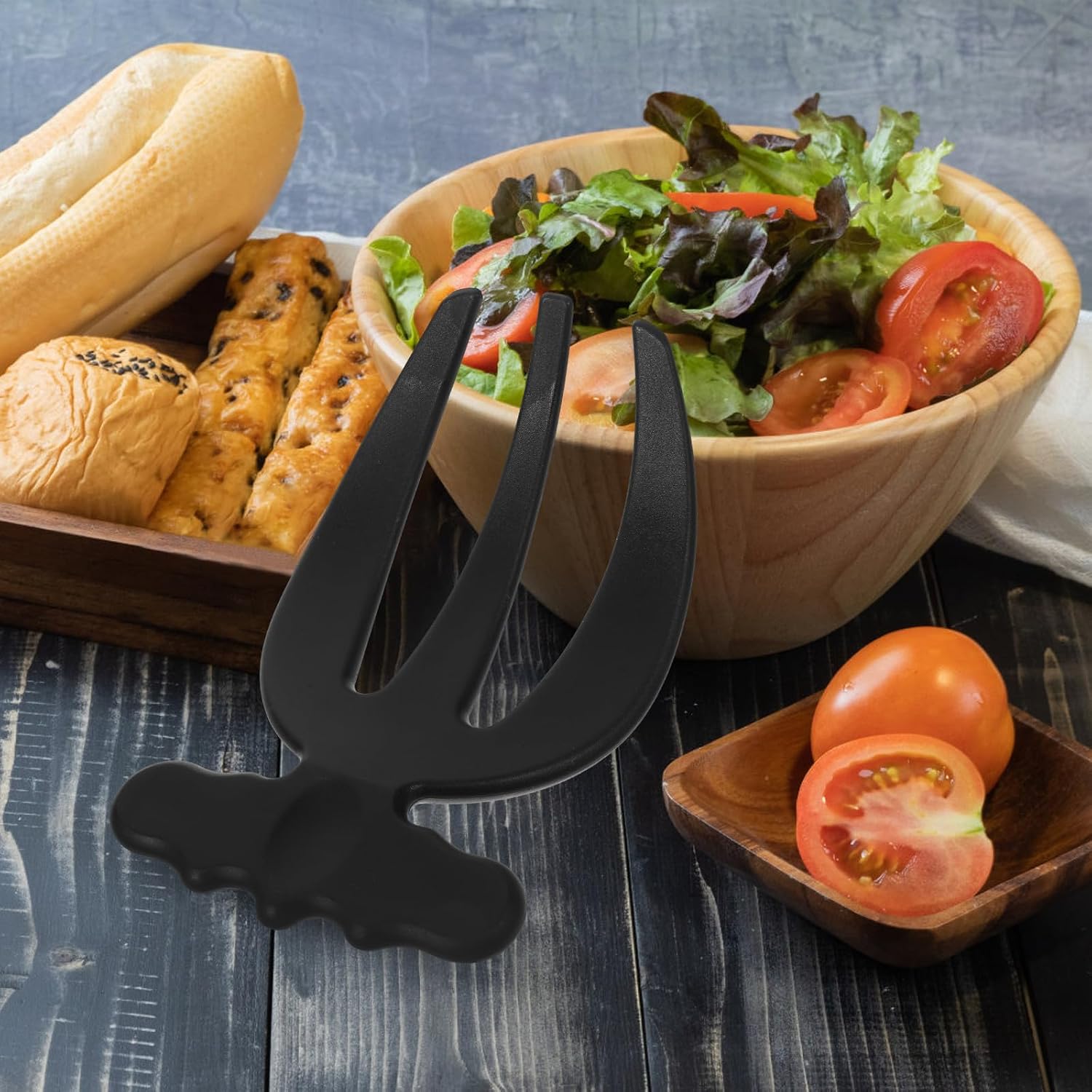 2 Pack Plastic Salad Serving Claws with Three Prongs Black
