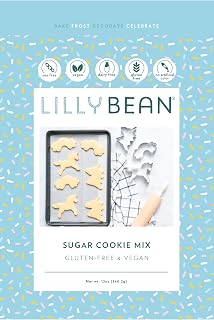 LillyBean Gluten-Free Sugar Cookie Mix – Top 9 Allergen-Free, Vegan, Non-GMO, Easy to Bake, No Artificial Colors or Flavors, Makes 24 Classic Cookies – 12 oz Pouch (Sugar cookie)