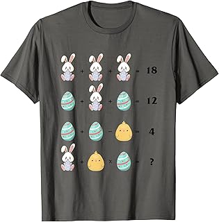 Order Of Operations Quiz Math Teacher Easter Chicken Rabbit T-Shirt