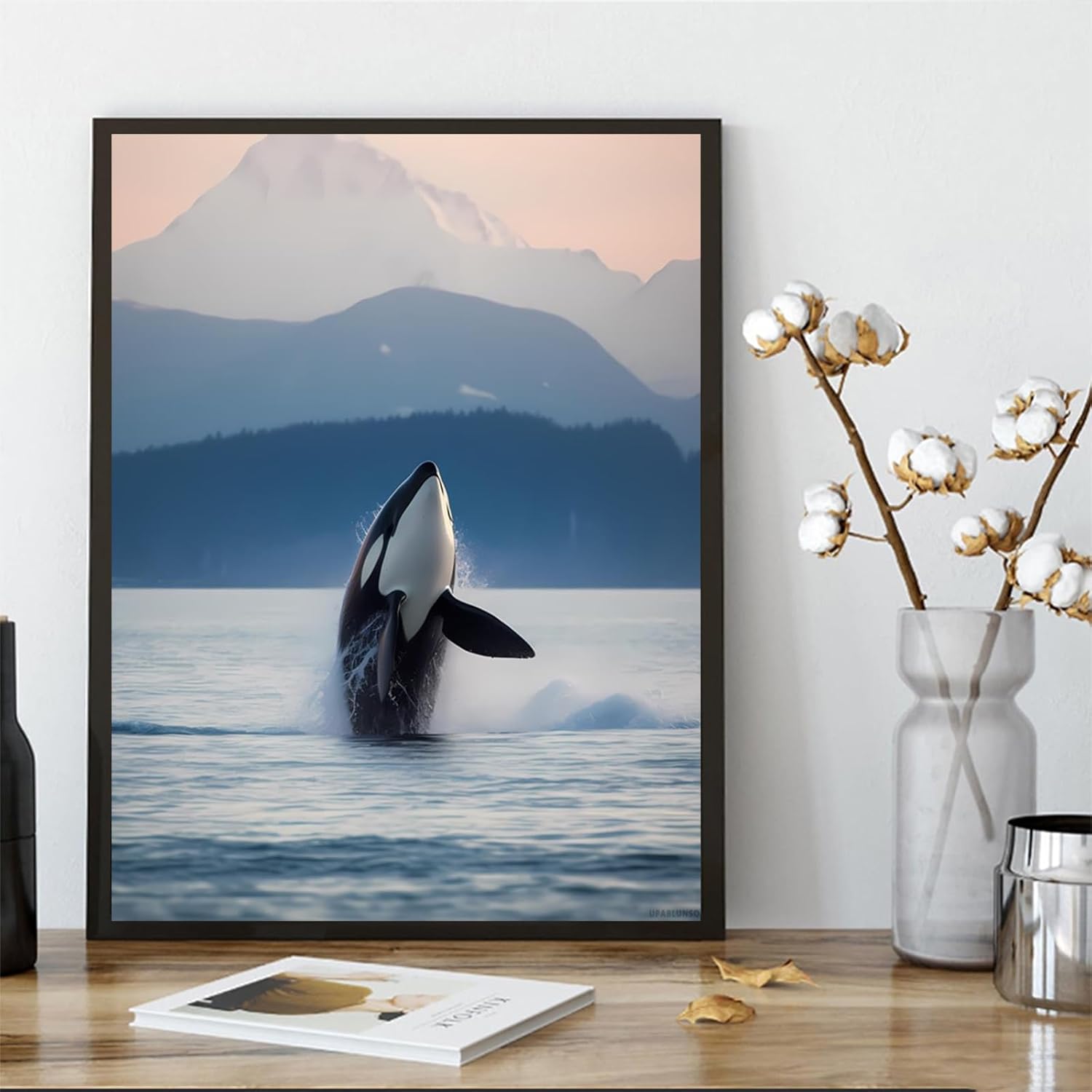 DIY 5D Diamond Painting Kits for Adults Orca Blue Ocean Animal Whale Diamond Painting Diamond Art Kits Gem Art Kits for Gift Home Wall Decor 12x16inch