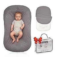 Vista 17 de Tumbona de Bebé para Recién Nacido - Tumbona Acogedora Snuggle Cozy Me Algodón Suave y Transpirable, Nido de Bebé Portátil para Jugar, 0-24 Meses