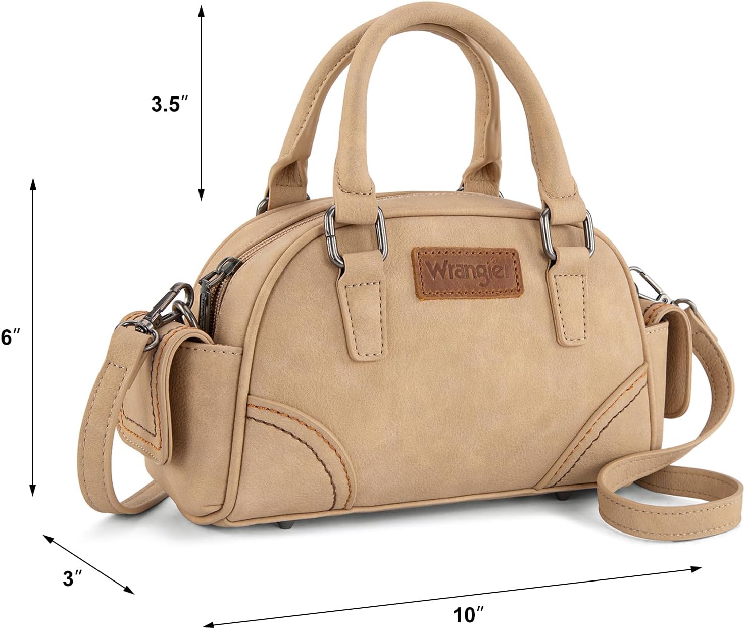 Wrangler Dakota Small Crossbody Purse Vintage Top Handle Bag with Detachable Strap