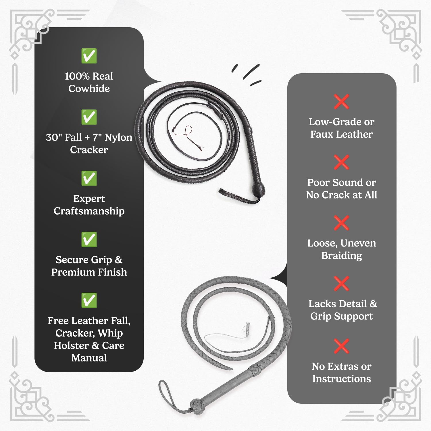 LB's Whip Frustino da 06 a 16 Piedi 12 Fili in Vera Pelle Bovina equestre bullwhip Pancia e Cuoio Cuscino Interno