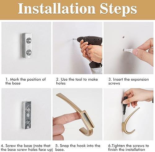 Miniatura 3 de XSJHJDR Paquete de 5 ganchos de pared grandes, ganchos para pared, ganchos resistentes, ganchos de pared para toallas, ganchos de pared de metal