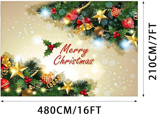 Miniatura 10 de Cartel de Navidad para puerta de garaje de 7 x 16 pies, decoración de puerta de garaje, decoración de puerta de garaje, rama de pino, decoración de