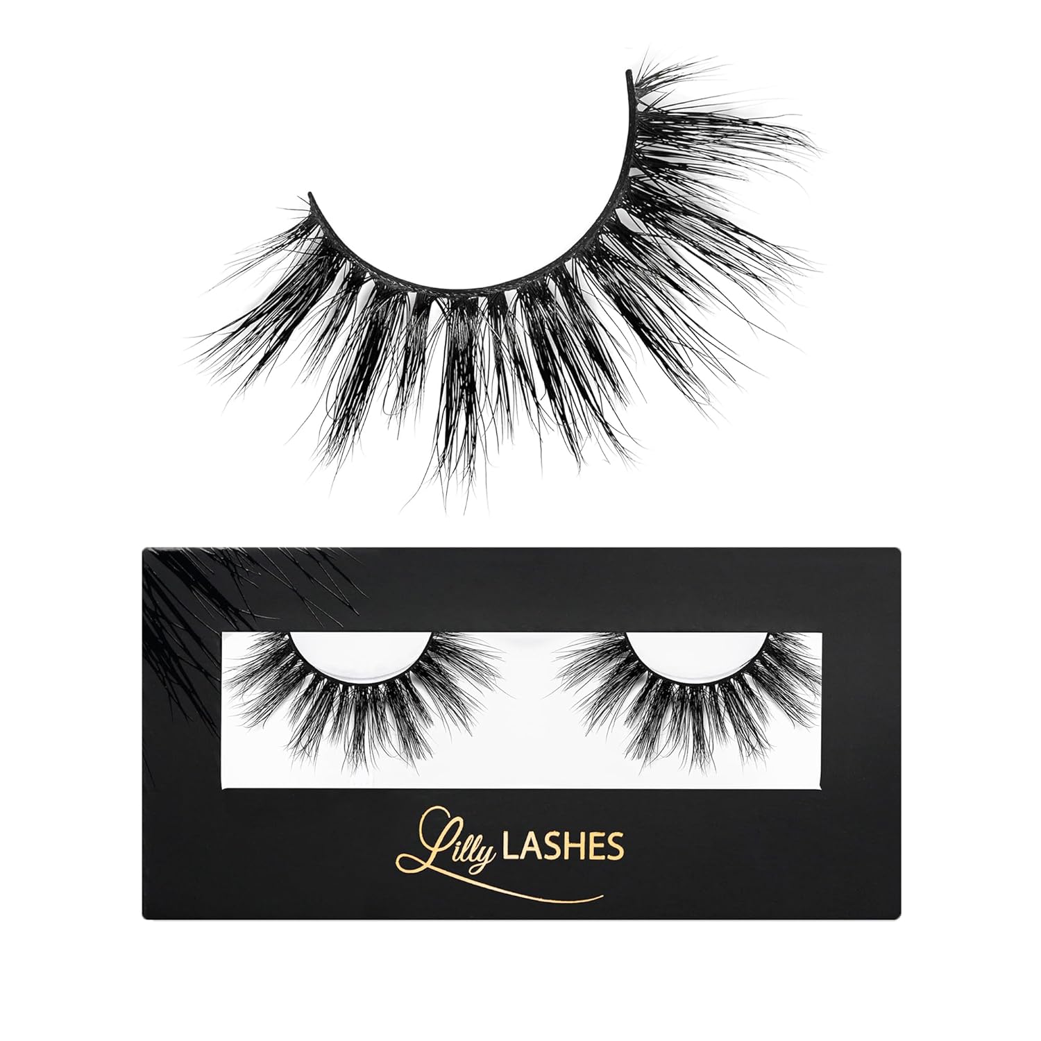 Lilly Lashes So Extra Miami 3D Mink Lashes, Mink Eyelashes, The Original Lilly Lash For Wispy & Natural Look, Reusable Eyelashes up to 25x, Fluffy Lashes, Strip Lashes, Lash Glue not Included