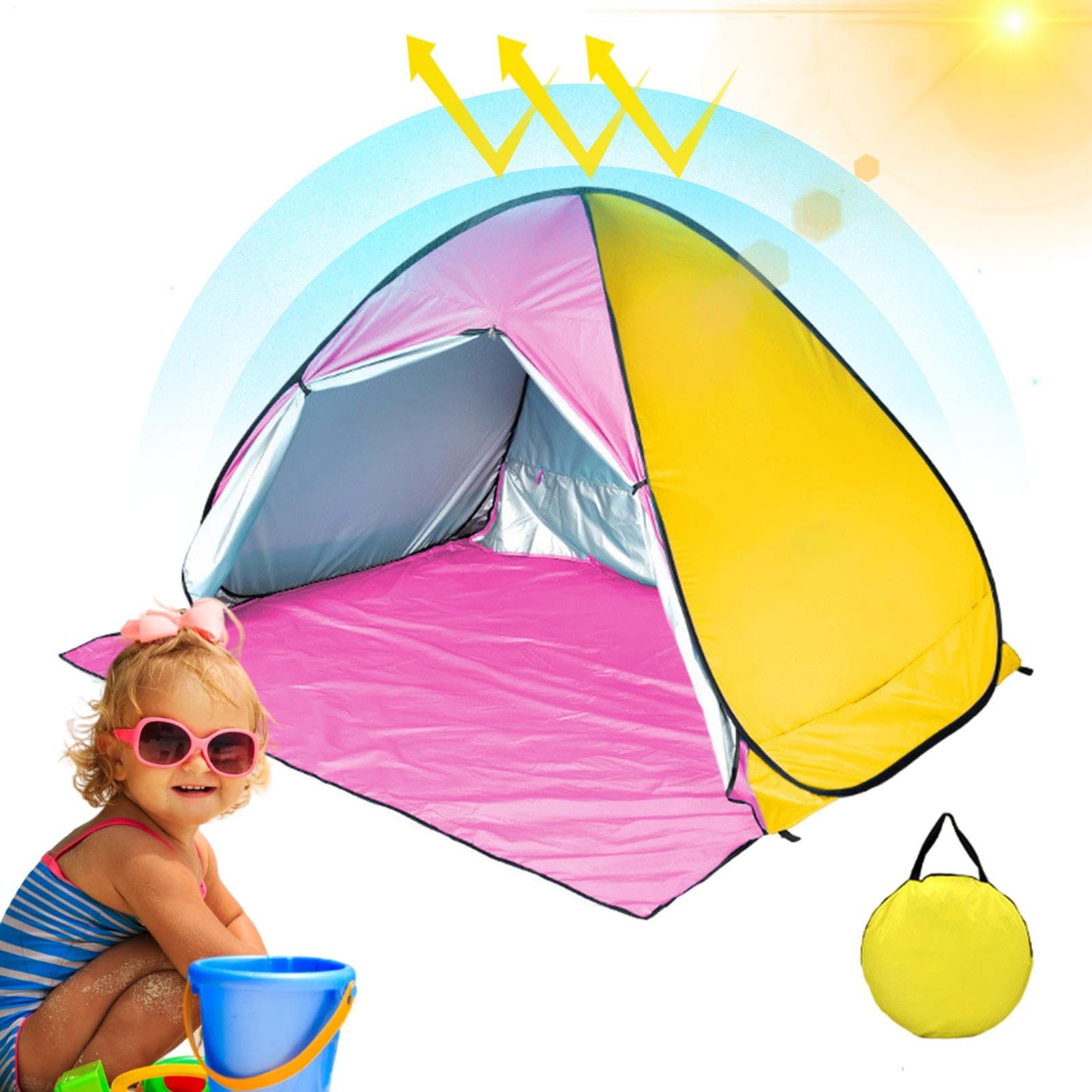 Tenda Da Spiaggia Pop-up - Tendalino Parasole Portatile Di Facile | Installazione, Capanna Leggera, Parasole Impermeabile Anti UV | Borsa Da Trasporto Per Solare Da Viaggio, Campeggio, Picnic,