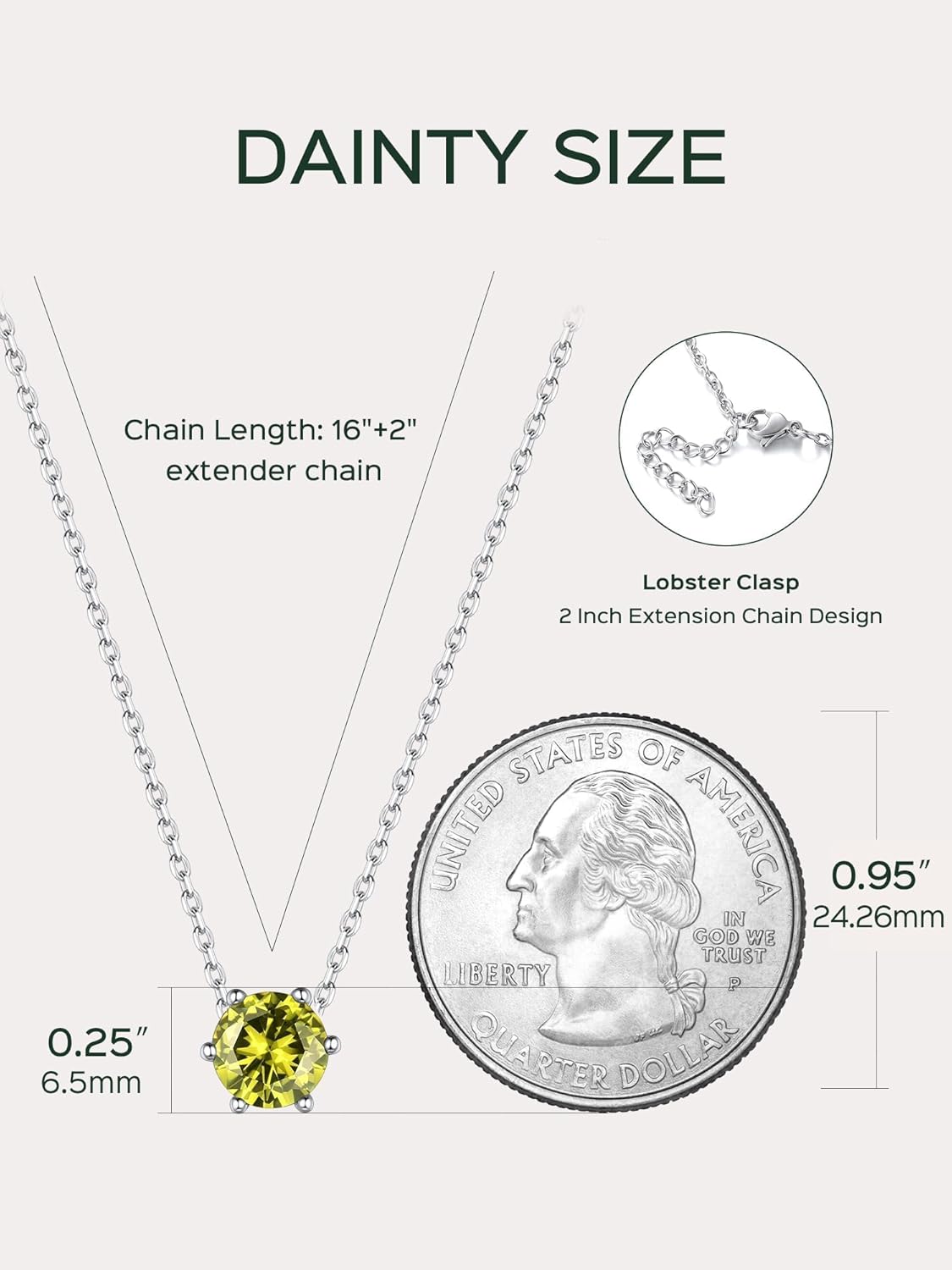 ChicSilver 925 Sterling Silver 12 Months Sparkling Round Cut Created Birthstone Pendant Necklace, 16 Inch Rolo Chain - Image 7