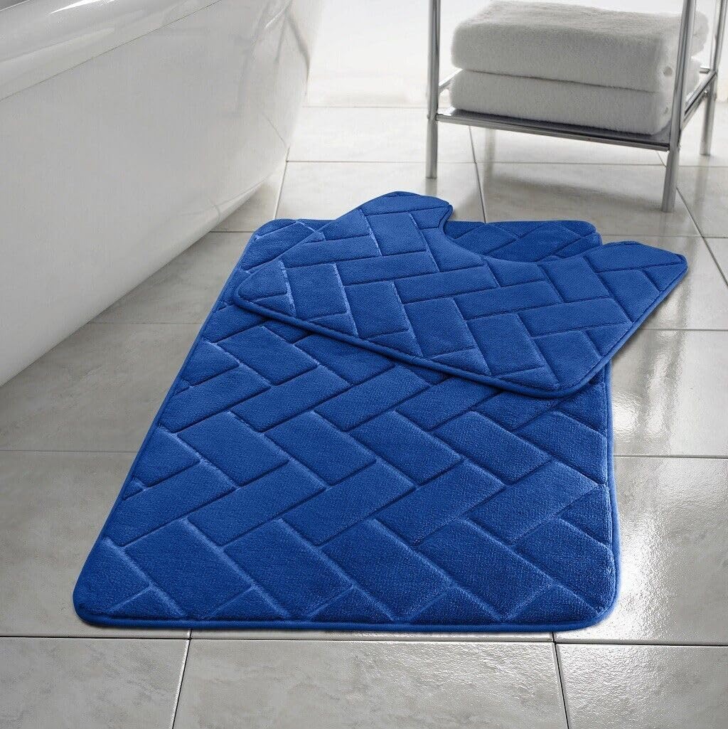 PARADISE STAR Block Memory Foam Bath Mat Extra Absorbent, Soft
