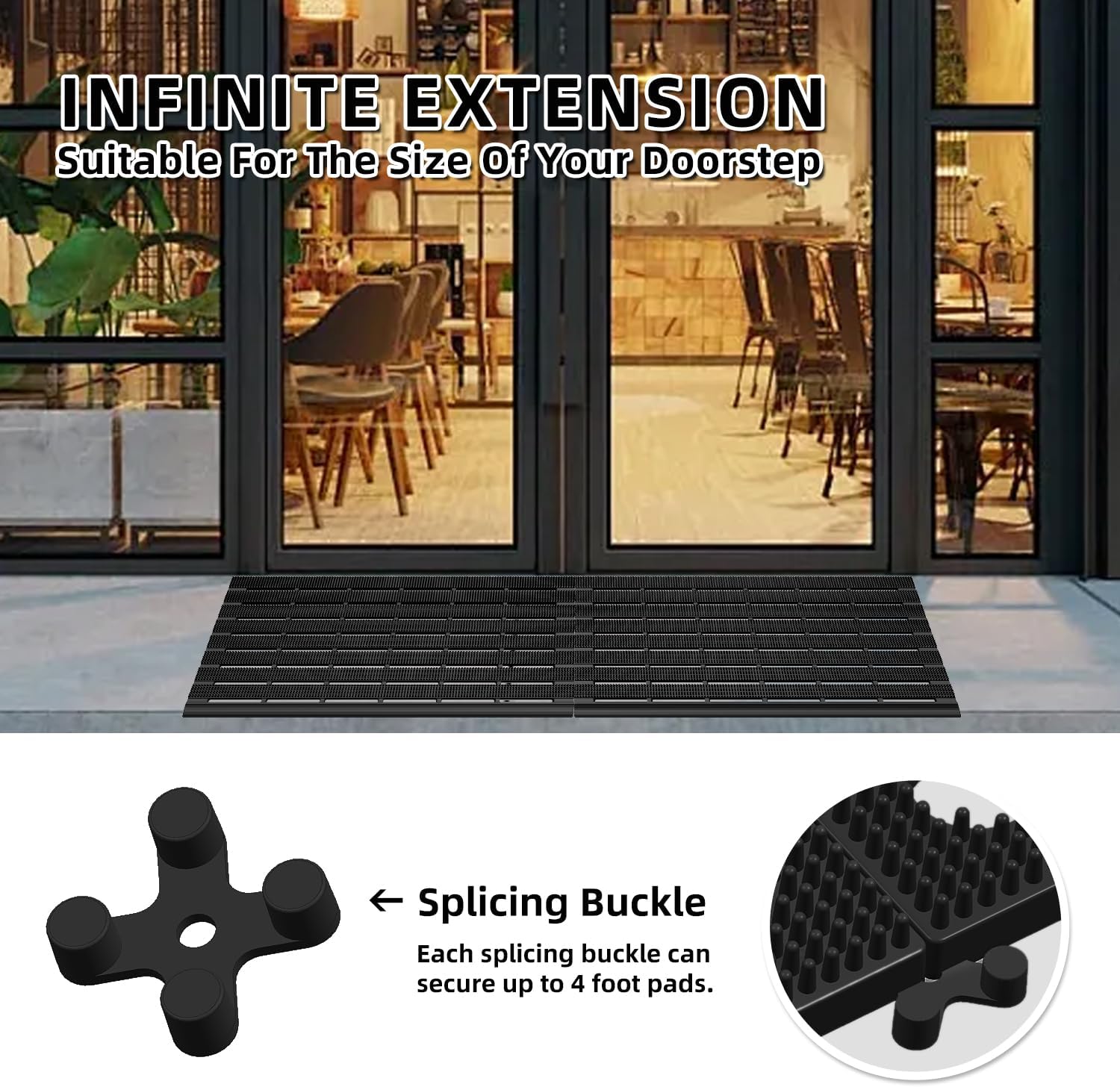 MATALL Heavy Duty Outdoor Mat - 18 x 30 Inches Non-Slip Drainage Floor Mat for All Weather Garage Pool Home Entry Indoor Mud Mat