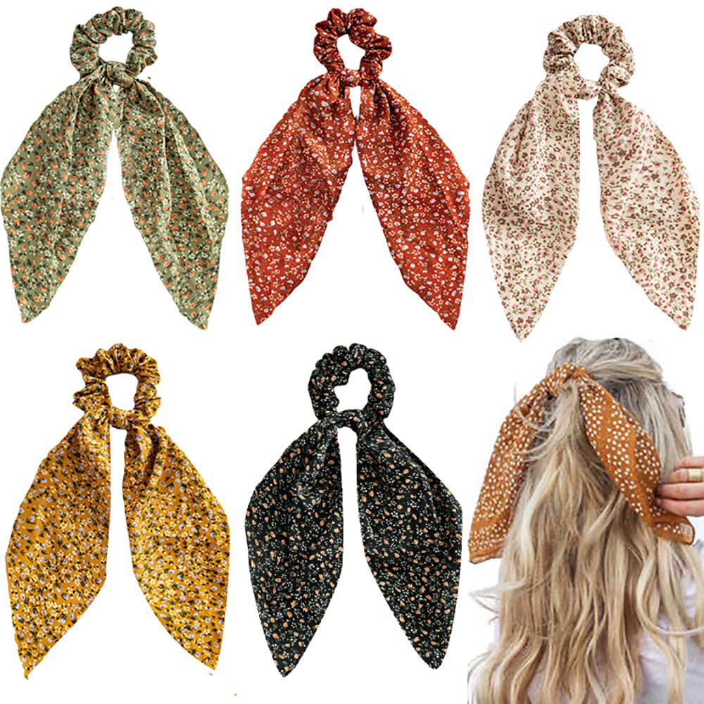 Chiffon Floral Hair Scarf with Ribbon Bows for Women Egypt Ubuy