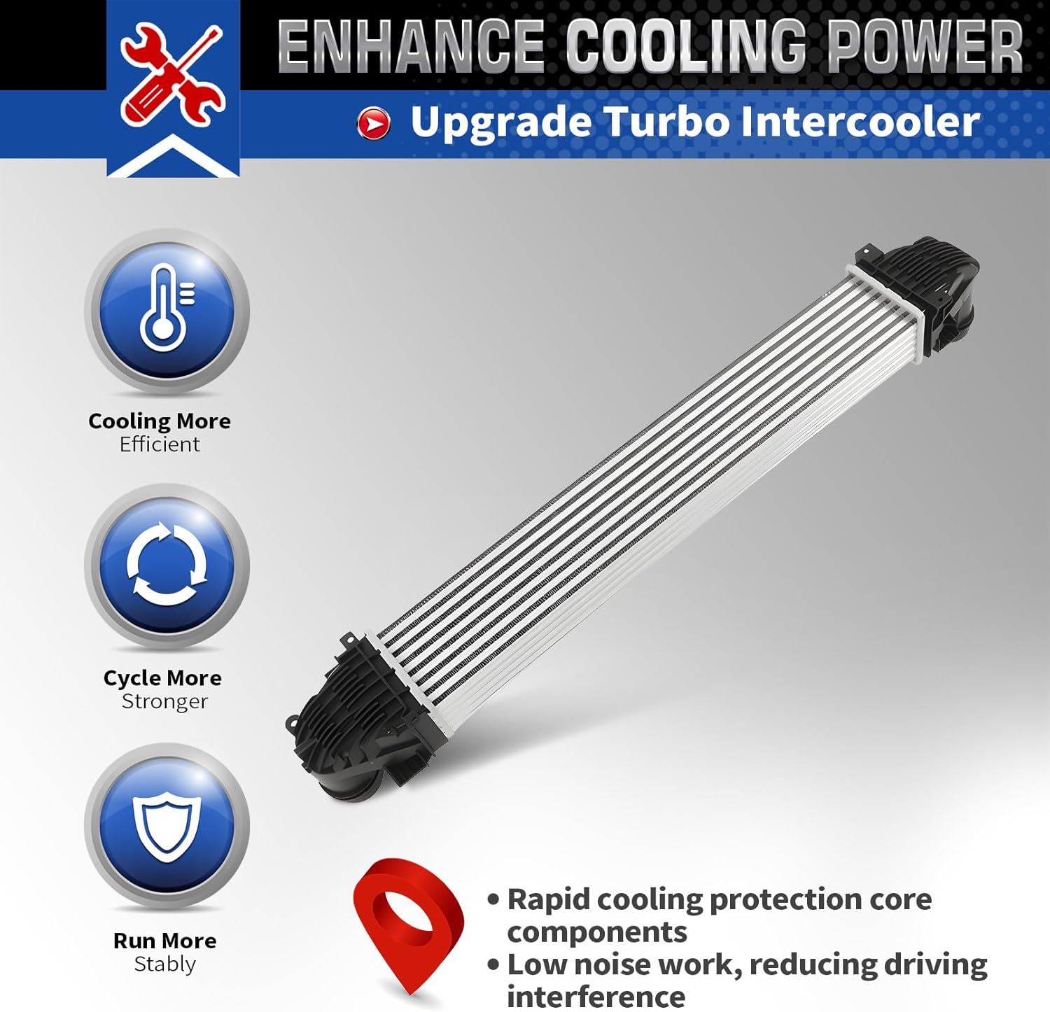 Aluminum Turbocharger Intercooler Compatible with Equinox L LS LT RS Premier Terrain SL SLE SLT 2018-2022 1.5L L4 Turbocharged Replace 3012116 84454110 Turbo Charge Cooler