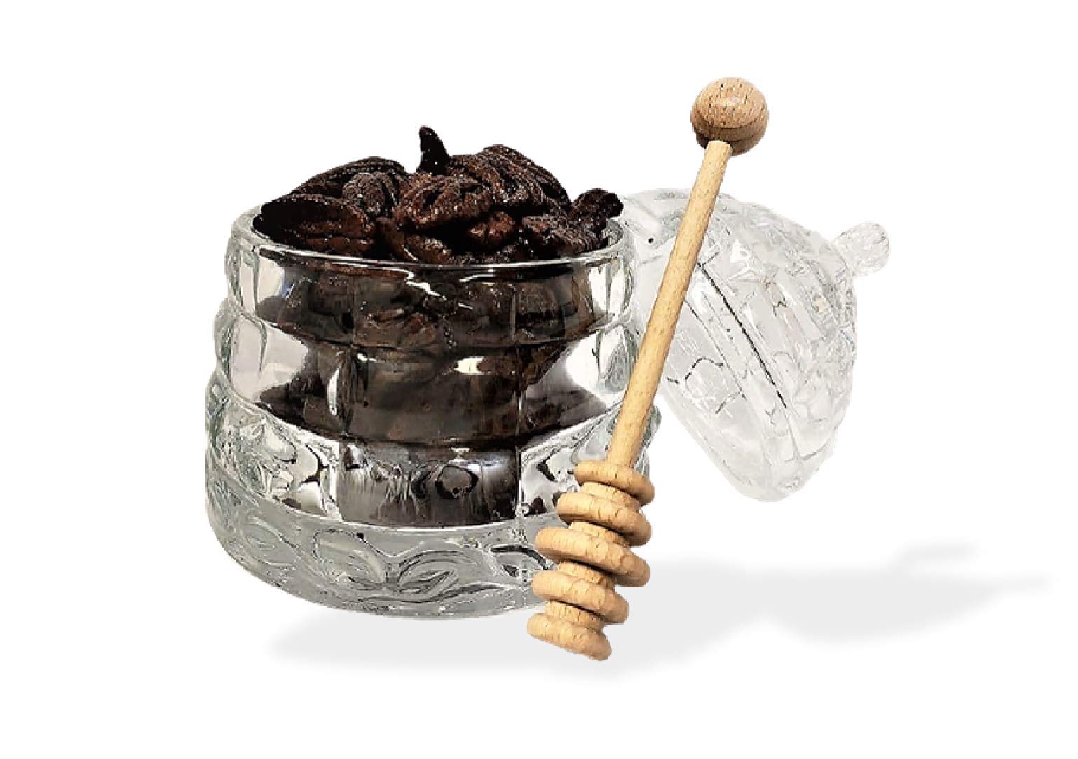 Buy Beautiful Crystal Beehive Honey Jar with Farm Fresh Nuts Kosher