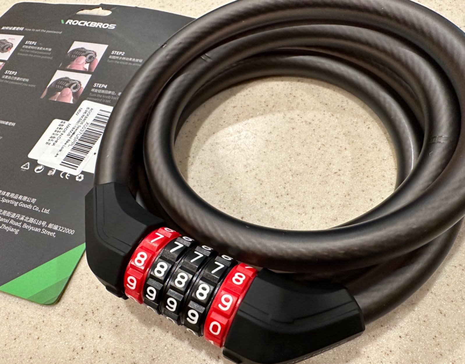 ROCKBROS Specialized Bike Lock Cable, 5 Digit Bike Lock