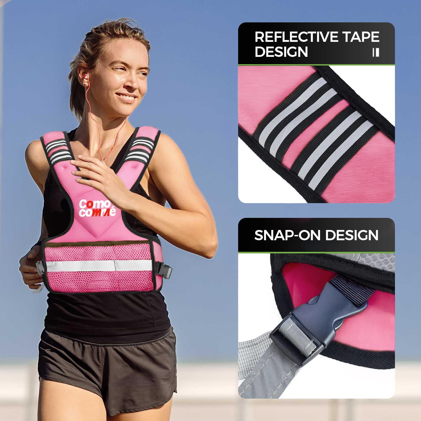 Gilet ponderato regolabile per uomini e donne, 1,8-4,5 kg/5,4-8,2 kg/9,1-14,5 kg gilet con 6 Ironsand per pesi, corsa, allenamento e allenamento, set di esercizi per corsa, passeggiate