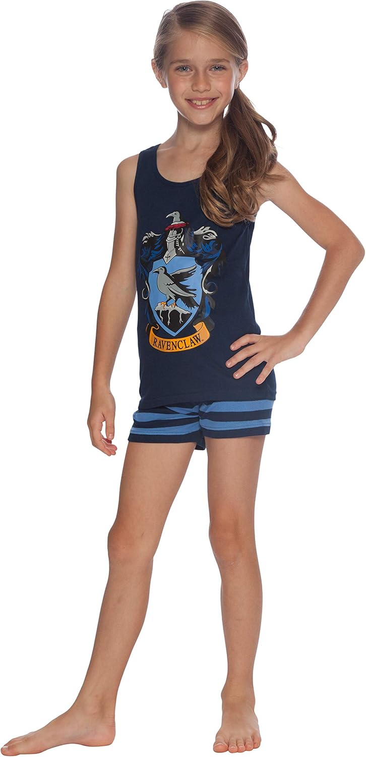 Harry Potter Ravenclaw House Crest Cotton Tank Short Pajama 2pc Set, Ravenclaw, 12
