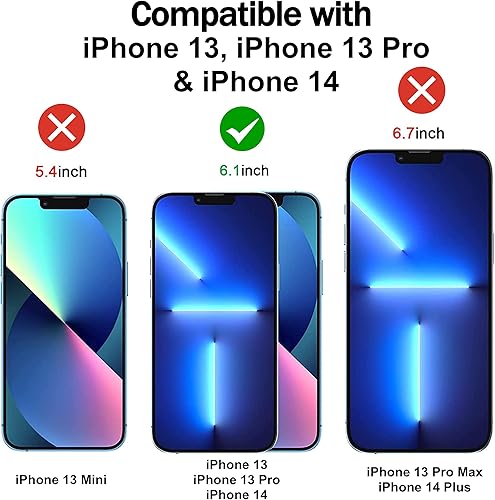 Miniatura 2 de RKINC Protector de pantalla 4 unidades para iPhone 14  iPhone 13  iPhone 13 Pro de 6.1 pulgadas, protector de pantalla de película de vidrio