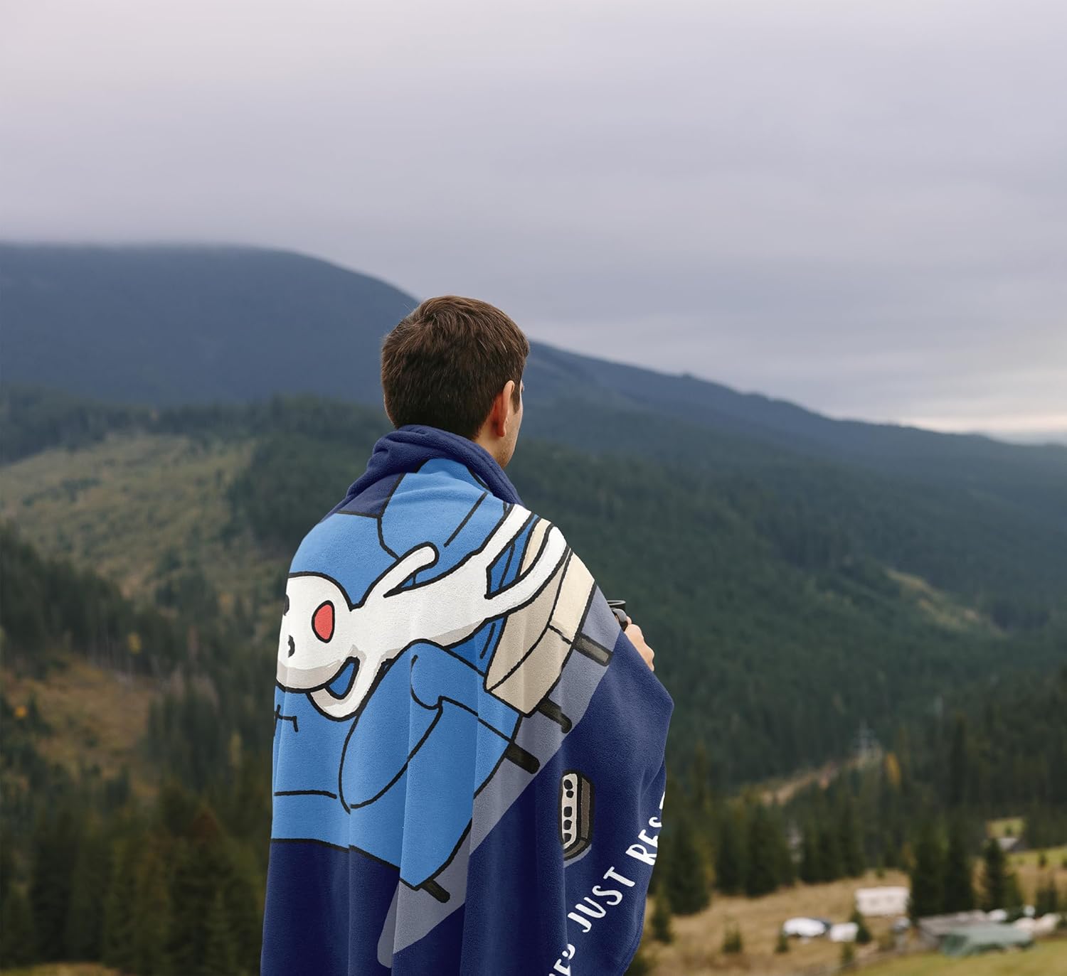 Dad Birthday Gift Blanket 50"x60", Funny Gifts for Dad/Husband from Daughter/Son, Birthday Throw for Father, Daddy is Not Sleeping He's Just Resting His Eyes Blue Napping Blanket - Image 9