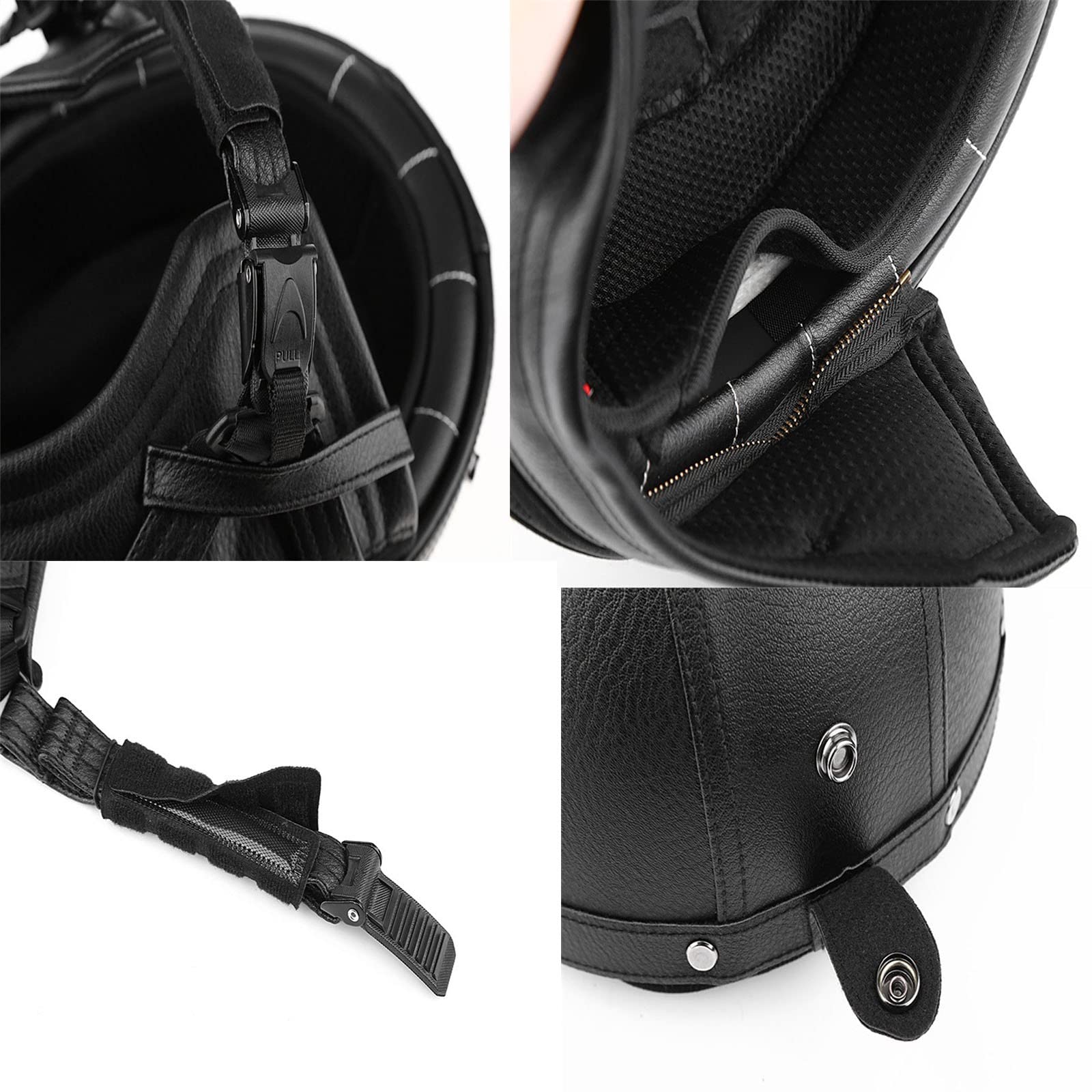 Erwachsene Half-Jet Helm Rollerhelm Mit Offenem Visier Classic Vintage Motorrad Jethelm ECE/DOT Approved Bowl Motorradhelmschalen Für Herren Und Damen C,M= 54-55CM