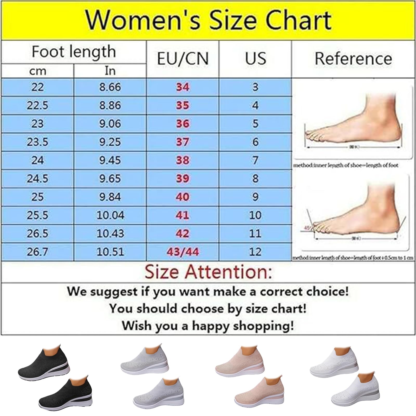 Scarpe da ginnastica da donna con zeppa e strass, alla moda, traspiranti, con strass, leggere, comode, senza lacci