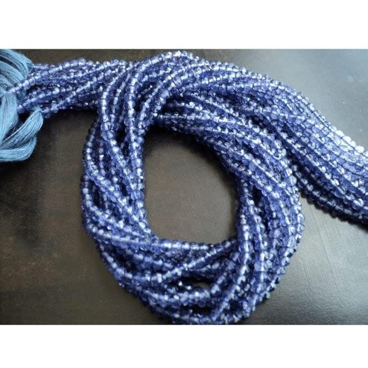 Quartz bleu iolite perles 4mm facettées pour réparer et personnaliser vos colliers ternes