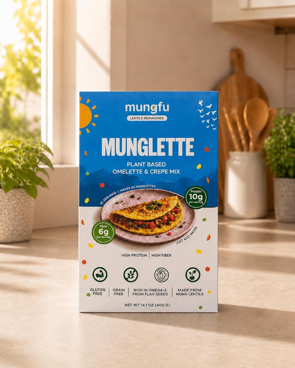 Munglette - Mezcla de tortilla y crepes a base de plantas de lentejas