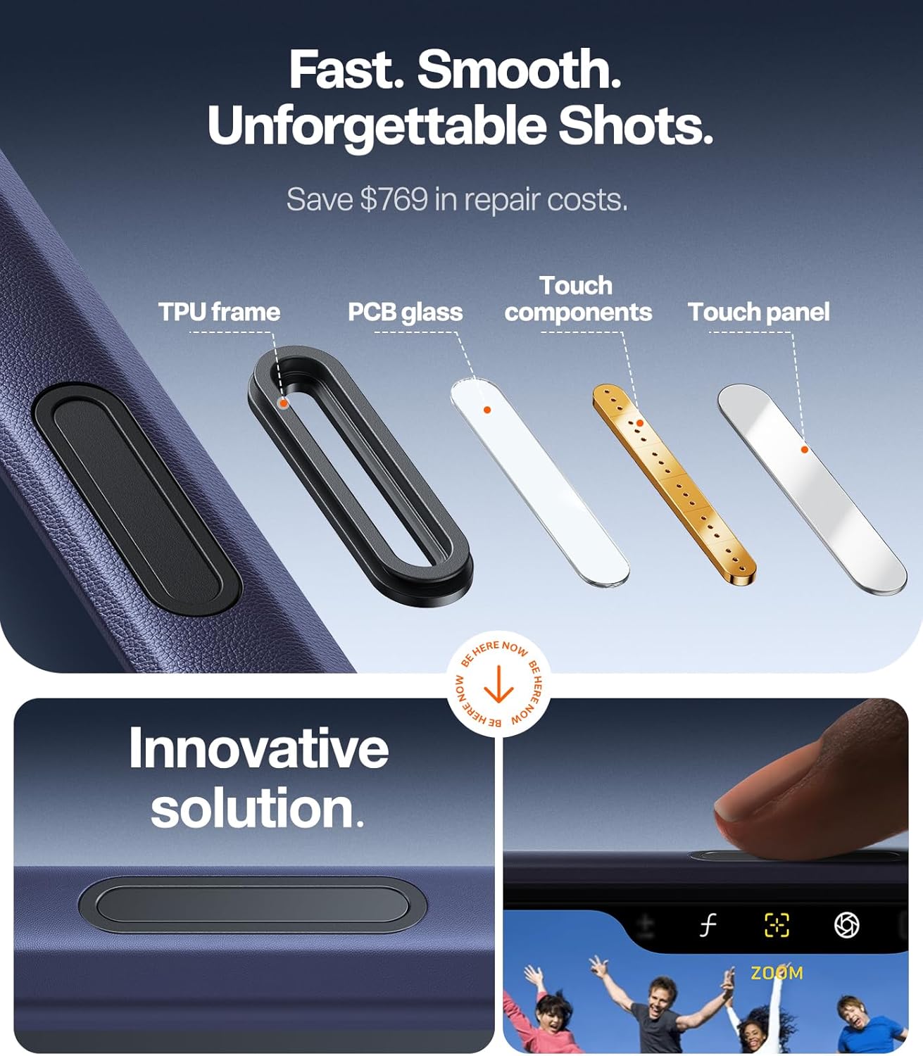 TORRAS Ostand for iPhone 17 Pro Max Case, Camera Control, Fit for MagSafe, Military-Grade Protection, Magnetic Slim Translucent with Stand Anti-Fingerprint Phone Case for iPhone 17 Pro Max, Deep Blue - Image 5